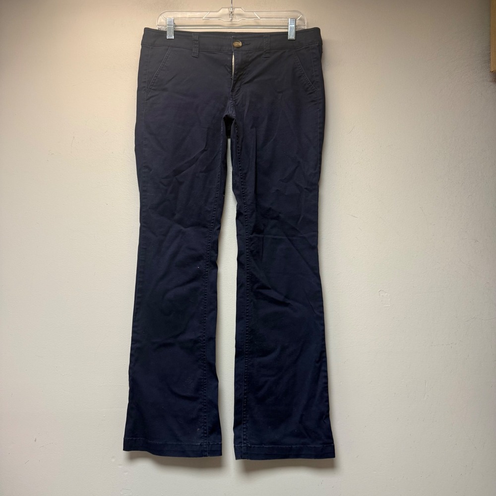 American Eagle Kick Boot Pants Womens 8 Reg Navy Blue Excellent Stretch Chino